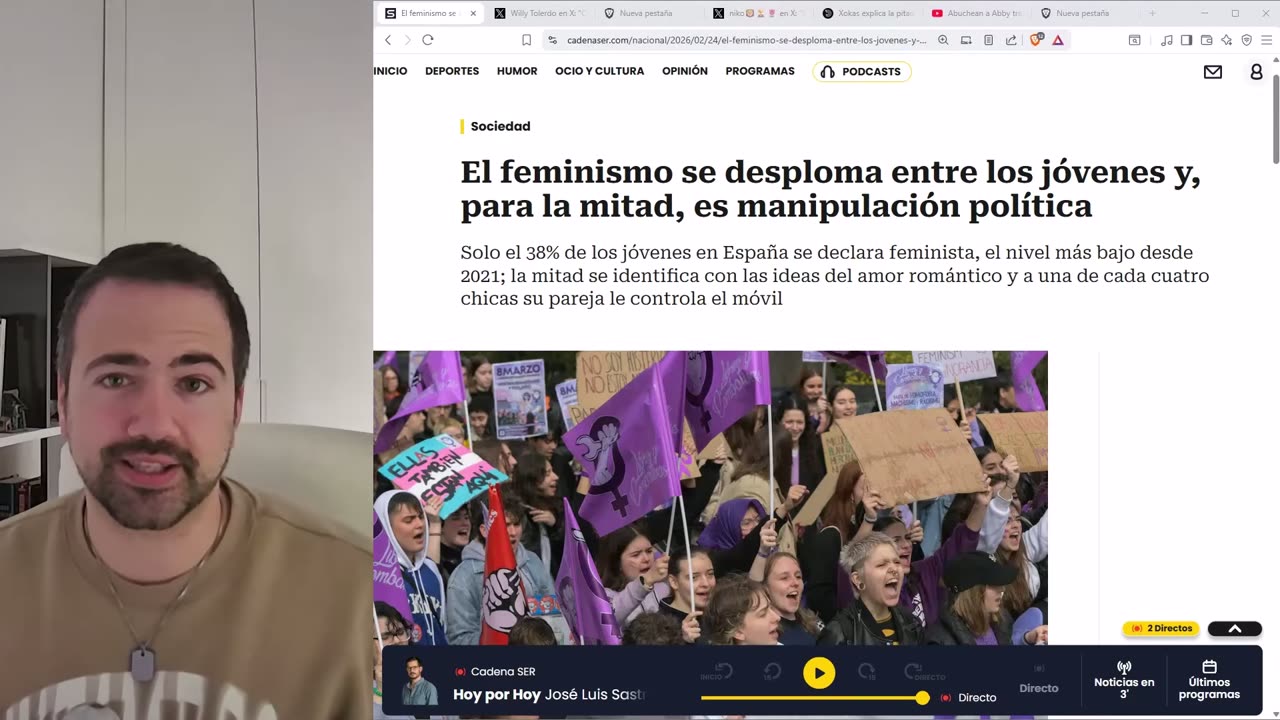 PRESENTADORA PROGRE CARGA CONTRA TODOS LOS HOMBRES EN LA SEXTA “¿QUÉ OS PASA ”